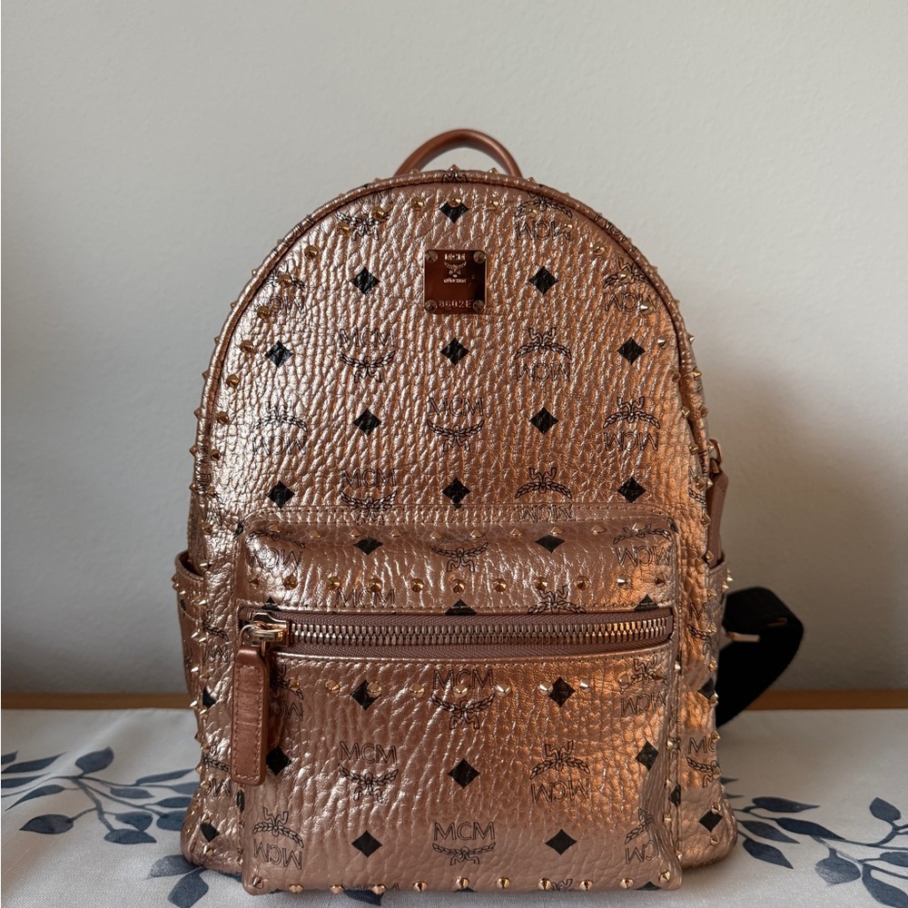 MCM Metallic Rose Backpack
